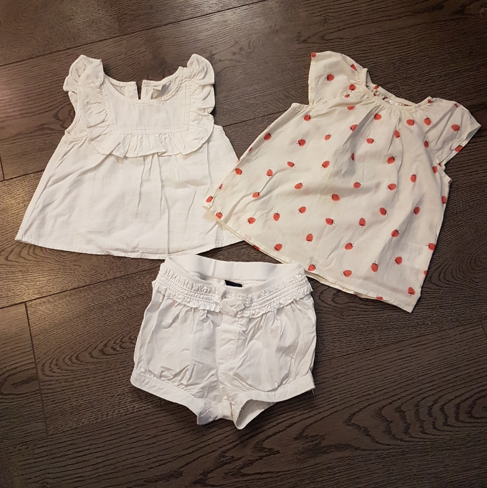 Baby girl summer trio top and shorts